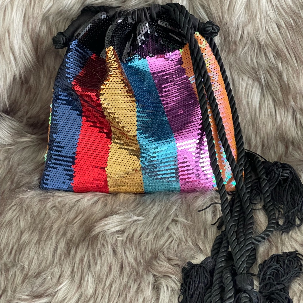 Trouve Sequin Drawstring Bag - image 1